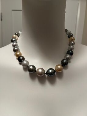Birks South Sea Tahatian Pearl Strand Necklace with Pavé Clasp - Women Jewelry